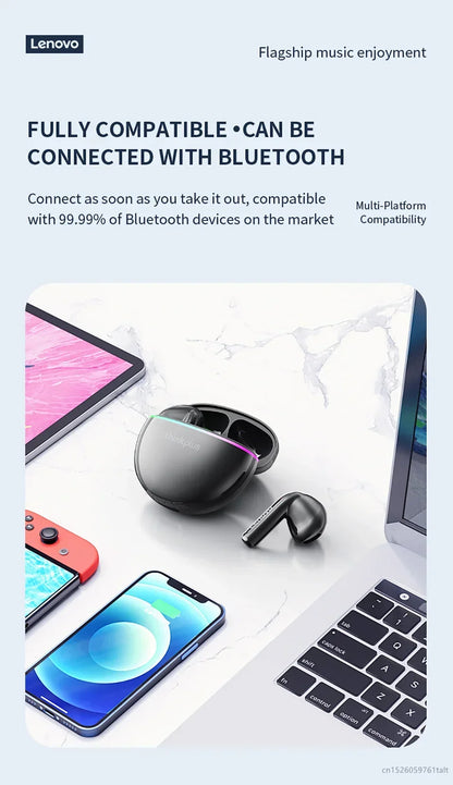 New Lenovo XT97 Mini Earphones Wireless Bluetooth 5.3 Headphones 13mm Dynamic Coil HiFi Stereo Earbuds HD Mic Game Music Headset - Universal Market