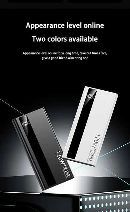 Xiaomi 200000mAh Power Bank 120W Super Fast Charge External Battery High Capacity Digital Display Charger For Iphone 16 Samsung