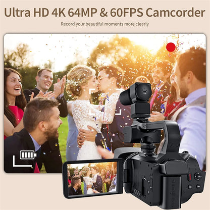 2025 Pro 4K 60FPS Digital Video Camera Photography Youtube Vlog Camcorder For Tiktok Live Stream Webcam 18X Zoom Rotate Touch - Universal Market