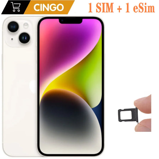 iPhone 14   6GB RAM  128GB /256GB GB ROM   A15 5G  1 SIM+ 1 eSIM 6.1"  OLED Face ID NFC