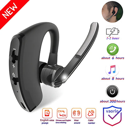 New V8 Wireless Bluetooth Single Earphone With HD Mic Stereo Headset Handsfree Call Business Headphone For Sports Driving Travel - Universal Market