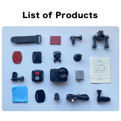 VIRAN V10 5K Action Camera Electronic Image Stabilization 2" Touch LCD 4K Waterproof Action Camera Dashcam Motion Detection