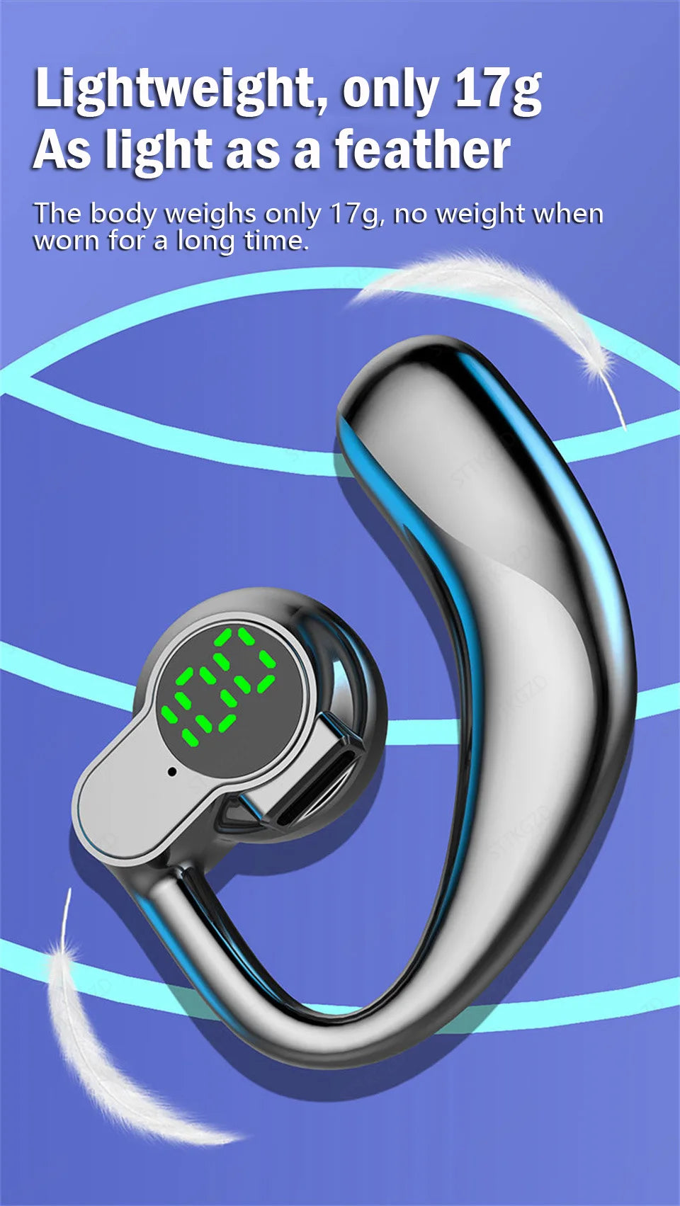 Wireless Bluetooth Headphones Full Open Headset Air Conduction Ear Hook Earphones Handsfree Noise Canceling Audifonos Sports - Universal Market