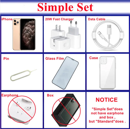 Apple iPhone11Pro iPhone 11 Pro 5.8" Original Super Retina XDR OLED Face ID 4GB 64/256/512GB A13 98% New Genuine Cell Phone - Universal Market