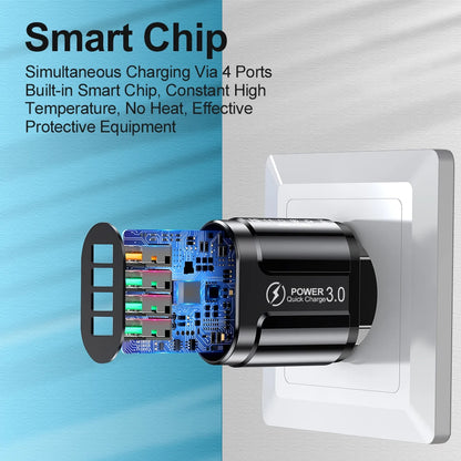 Vumpach 4 Ports USB Fast Charger Quick Charge 3.0 48W Wall Mobile Phone Fast Charging For iPhone Samsung Xiaomi  Adapter Travel