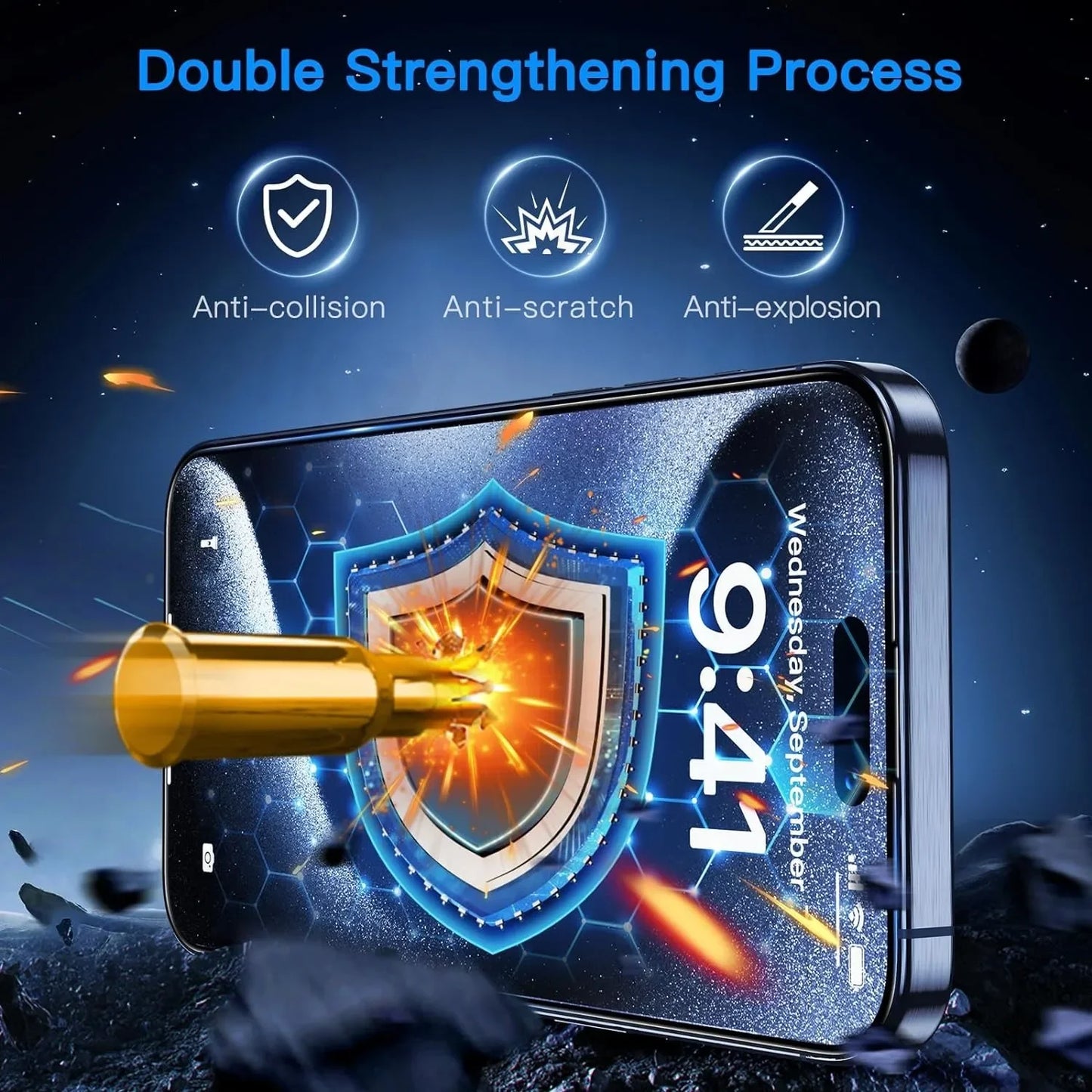 2 Pack For IPhone 17 Pro Max 16 15 Pro Tempered Glass Screen Protector  Auto Dust-Elimination Installation Bubble Free HD Clear