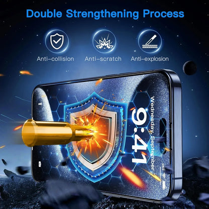 2 Pack For IPhone 17 Pro Max 16 15 Pro Tempered Glass Screen Protector  Auto Dust-Elimination Installation Bubble Free HD Clear