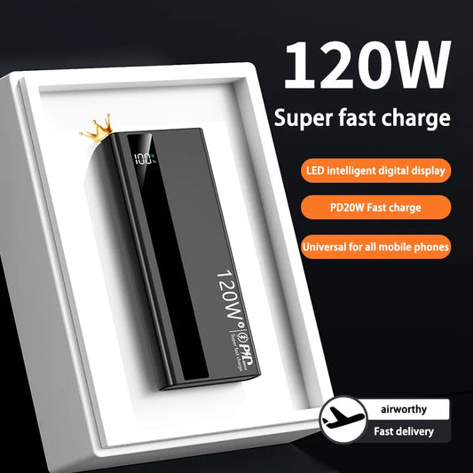Xiaomi 200000mAh Power Bank 120W Super Fast Charge External Battery High Capacity Digital Display Charger For Iphone 16 Samsung