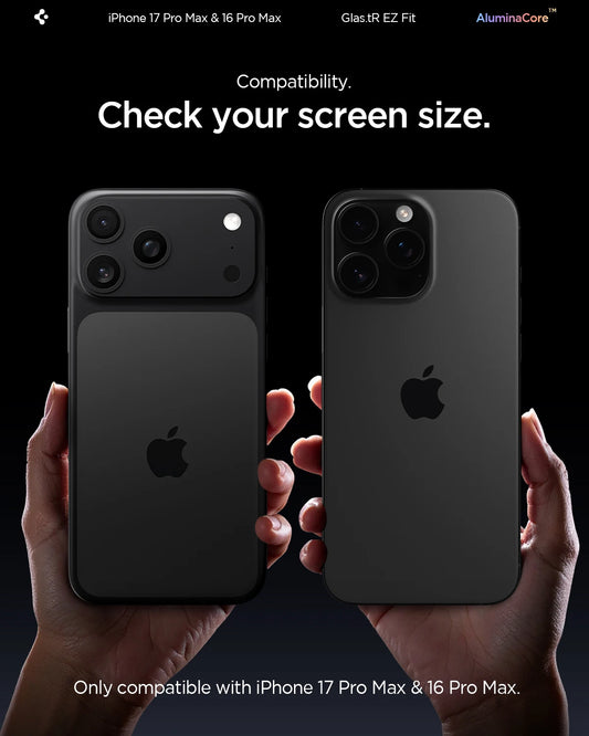 Spigen Glas.tR EZ Fit | Sensor Protected for iPhone 17 Pro Max/17Pro, 17/16 Pro Max /16 Pro Tempered Glass Screen Protector (2P)