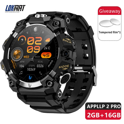 2025 New LOKMAT Sport 4G Android Smartwatches, SIM Card 4GB+64GB HD Dual Camera Video Call GPS NFC Wifi Fitness Phone Watch