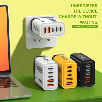 Xiaomi 240W 5 Ports Type-C USB Fast Charger EU US Plug Charger With LED Light Desktop Power Adapter For Iphone Samsung Huawei