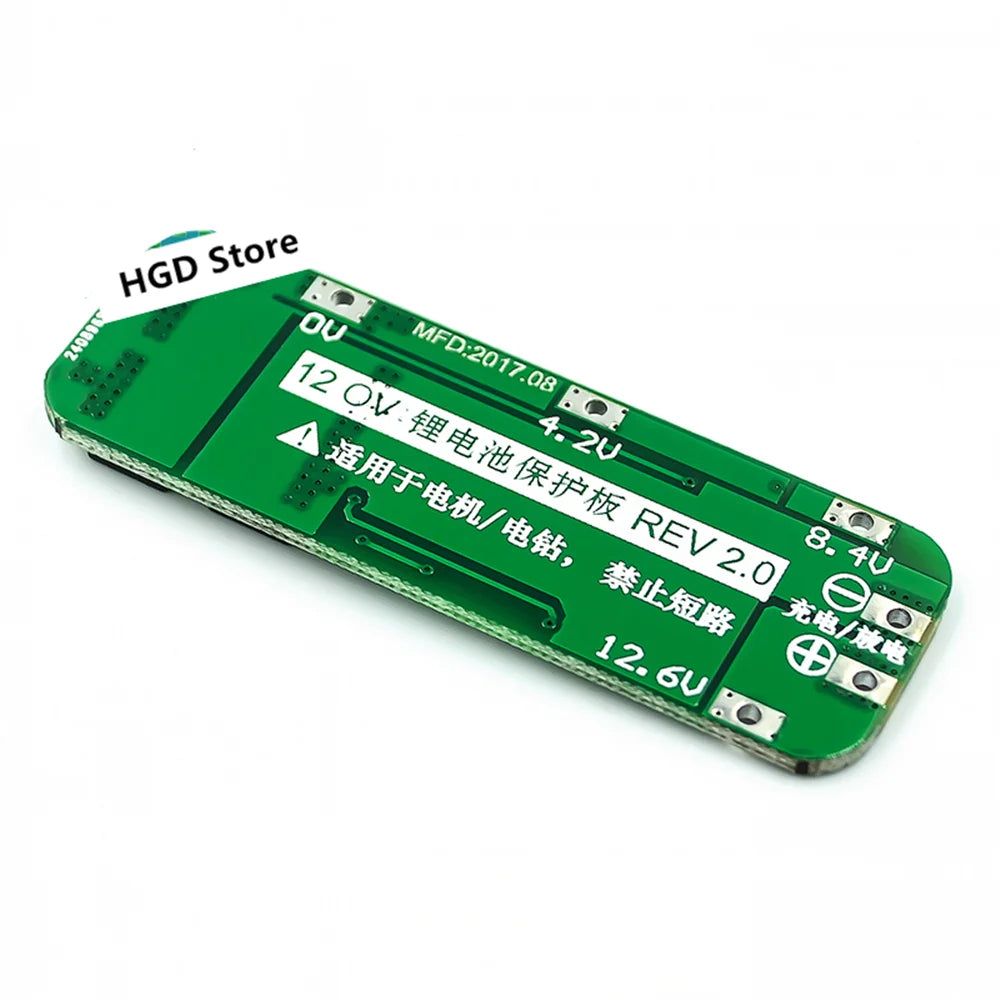 3 strings of 11.1V 12V 12.6V 18650 lithium battery protection board can start the drill with 20A current - Universal Market