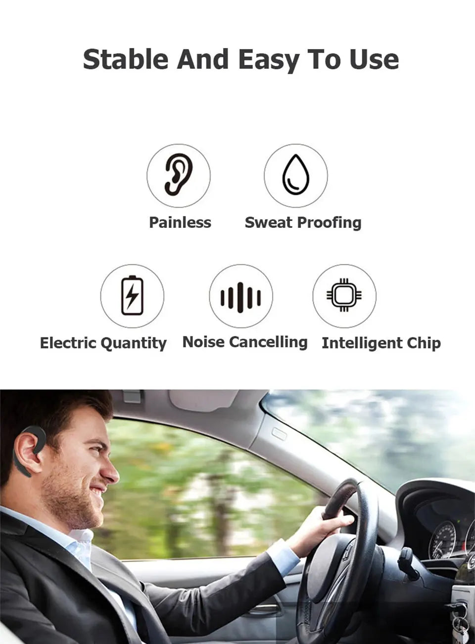 Universal Bone Conduction Earphone Wireless Bluetooth 4.2 Sports Stereo Headset For Laptop Tablet For Xiaomi  Iphone Samsung - Universal Market