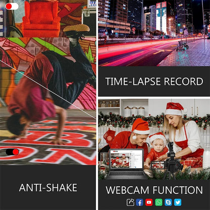 64MP 4K 60FPS Camcorder For Tiktok Youtube Video Camera Rotate Touch Screen Photography Camera WIFI Streaming Webcam Recorder - Universal Market