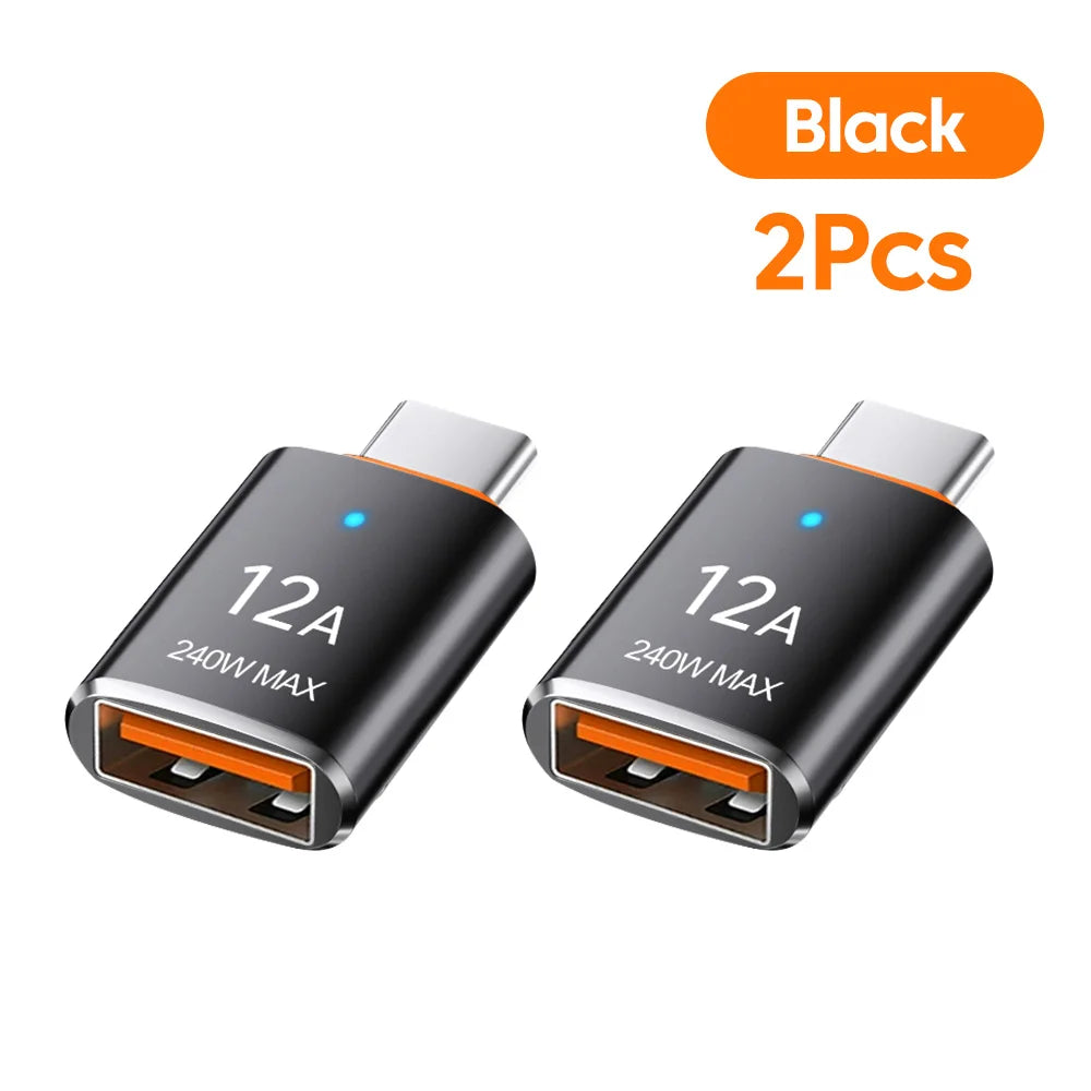 12A OTG USB 3.0 To Type C Adapter USB Female To Type c Male Fast Charging adadpter OTG USB C For Xiaomi Samsung Laptop PC