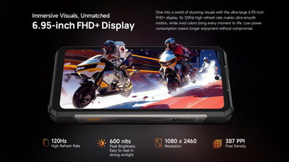 Ulefone Armor 34 Pro 5G AI 25500mAh Rugged Phone Smartphone Android 15 32GB+512GB Built-in DLP Projector 6.95" NFC Mobile Phone