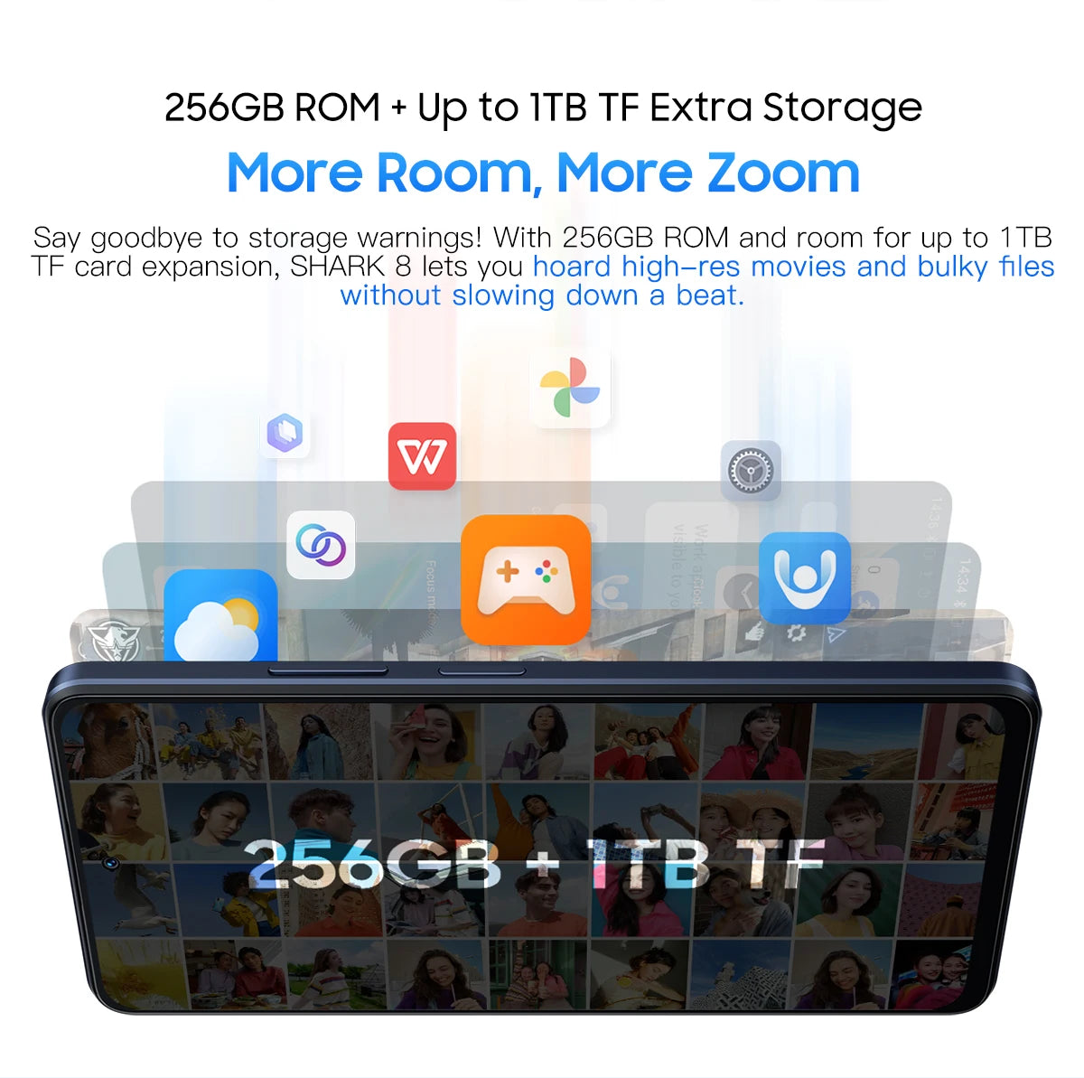 Blackview SHARK 8 Smartphone Android13 G99 Mobile Phone 6.78'' 120Hz 2.4K Display 16 (8+8) GB RAM 256GB ROM 64MP Cameras Phones