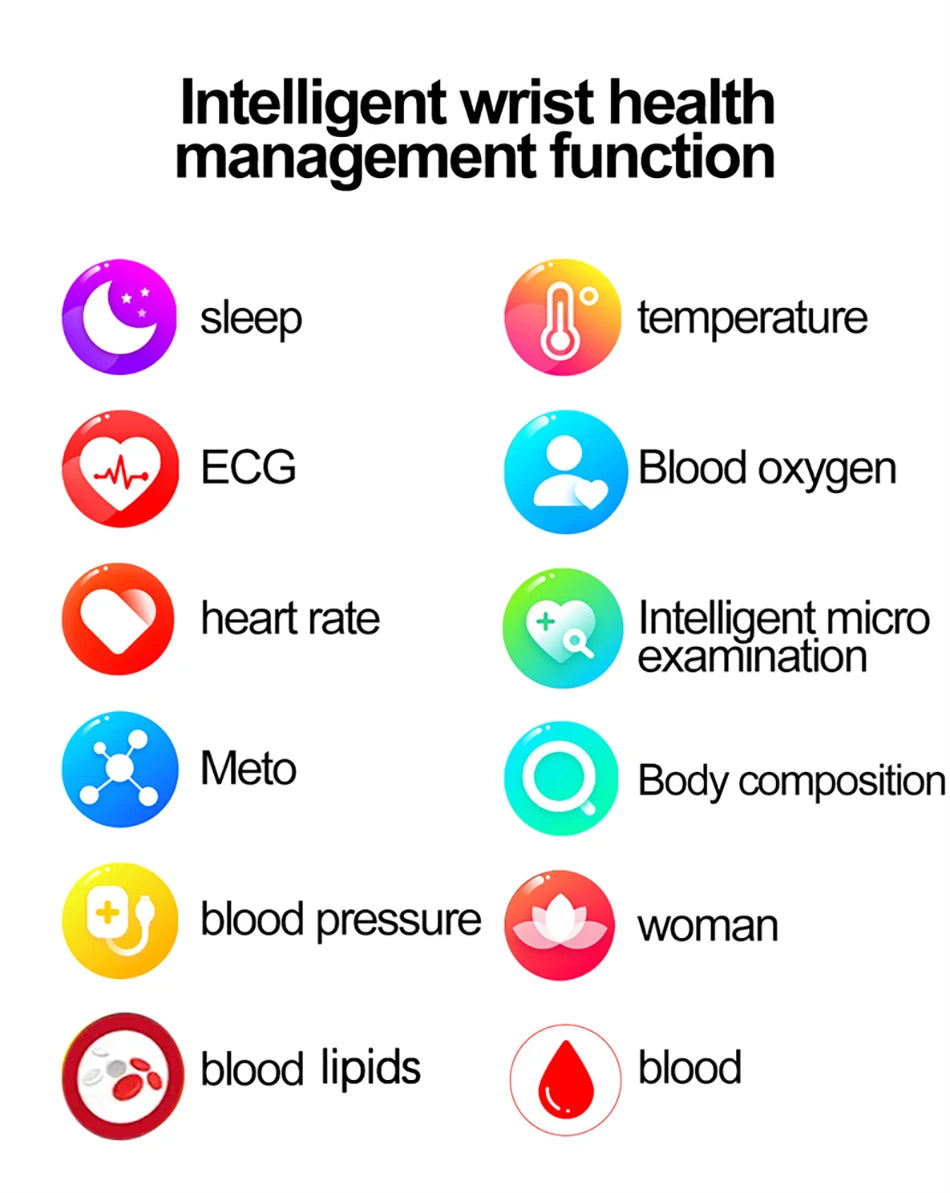 AI Diagnostic Detector Smart Watch Women Blood Lipid and Uric Acid Body Composition Test Women Menstrual Health Tracker 2025 New