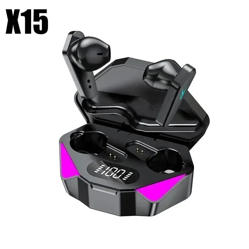 X15 TWS Gaming Earbuds Wireless Bluetooth Earphones With Mic Bass Audio Sound Positioning 9D Stereo Music HiFi Headset For Gamer - Universal Market