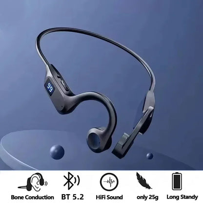 Xiaomi X7 Wireless Bone Conduction Earphone Sport Bluetooth Compatible Memory Card Digital Display With Mic For Sports Earbuds - Universal Market
