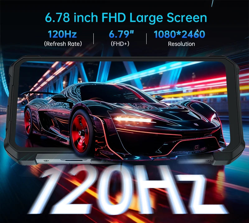 Unihertz 8849 Hike Smartphone Android 14 With 200 Meter Flashlight LED 23800mAh 24GB 512GB Dual Speaker Helio G200 IP68/IP69K 4G