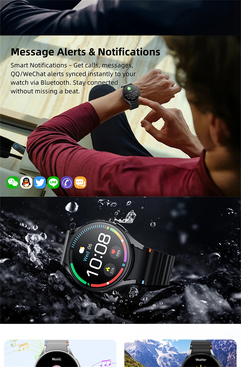 2025 New Bluetooth Call Smart Watch 7 Classic Men AMOLED HD Screen AI Voice Assistant Bluetooth Call NFC GPS Smartwatch Women