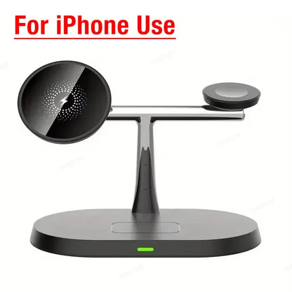 Phone Wireless Charger Desktop 3 IN 1 Magnetic For Magsafe iPhone 16 15 14 13 12 Samsung Apple/Galaxy Watch Fast Charging Dock