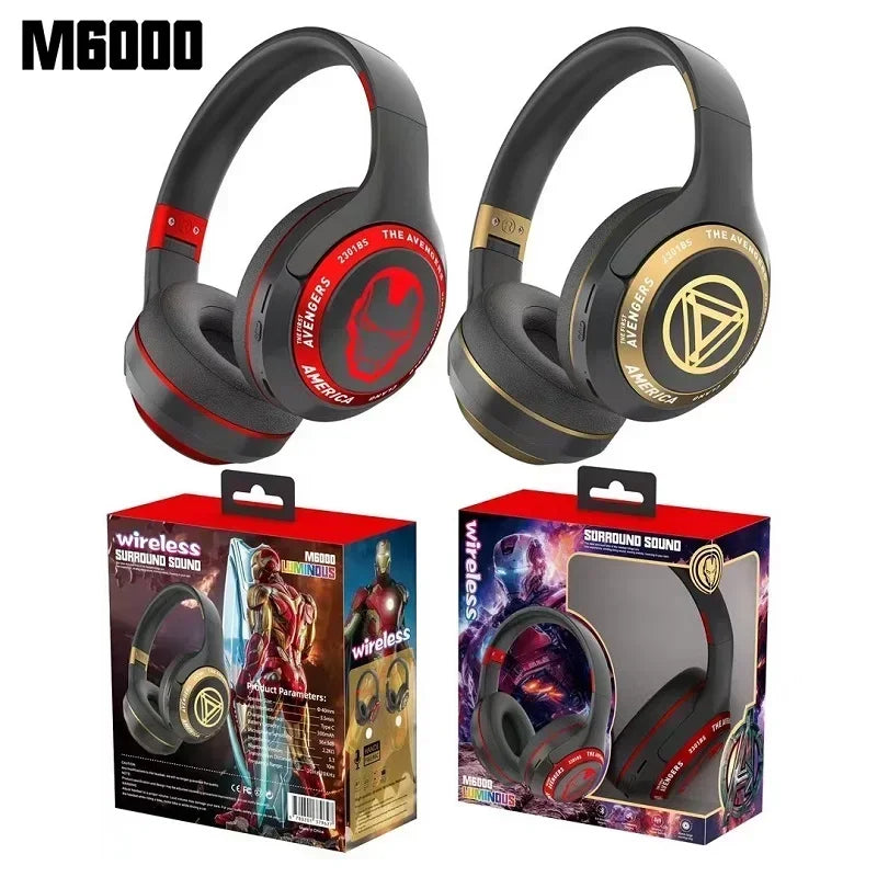 Disney Marvel Headphones Bluetooth Wireless Foldable Music Earphones Spider Man Noise Reduction Game Headset Anime Cartoon M7000 - Universal Market