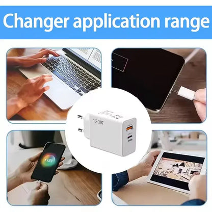 Xiaomi 120w EU US UK Mobile Phone Charger Super Fast Charging Head Flash Charging Suitable For Apple Xiaomi Huawei Samsung 2025