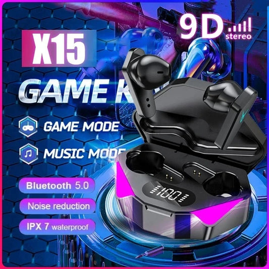 X15 TWS Wireless Earphone 5.3 bluetooth Headphone 65ms Low Latency Earbud Esport Gaming Headset Gamer with Mic For xiaomi iphone - Universal Market