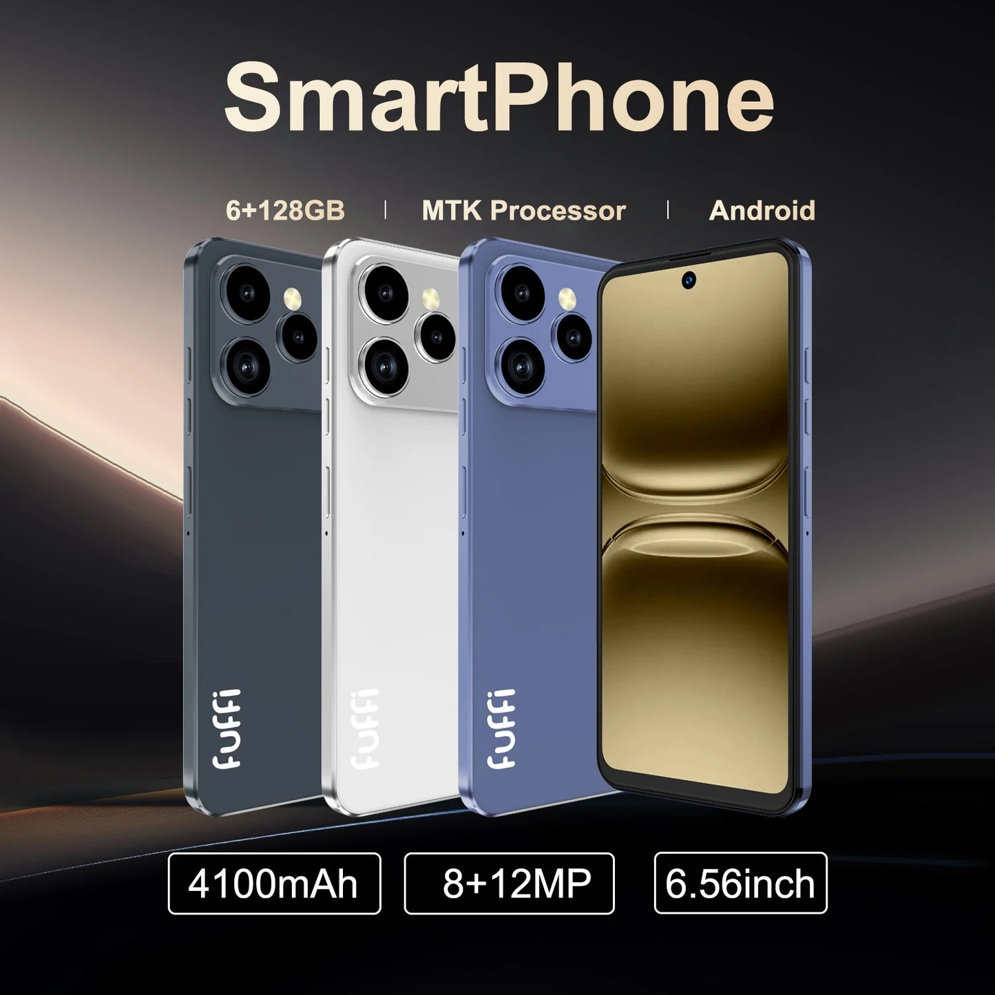 Global Version M17 Pro Smartphone Android 12 6.56 inch Screen,8+256GB 8+12MP Mobile Phone 4100mAh For Google Play Store Phone