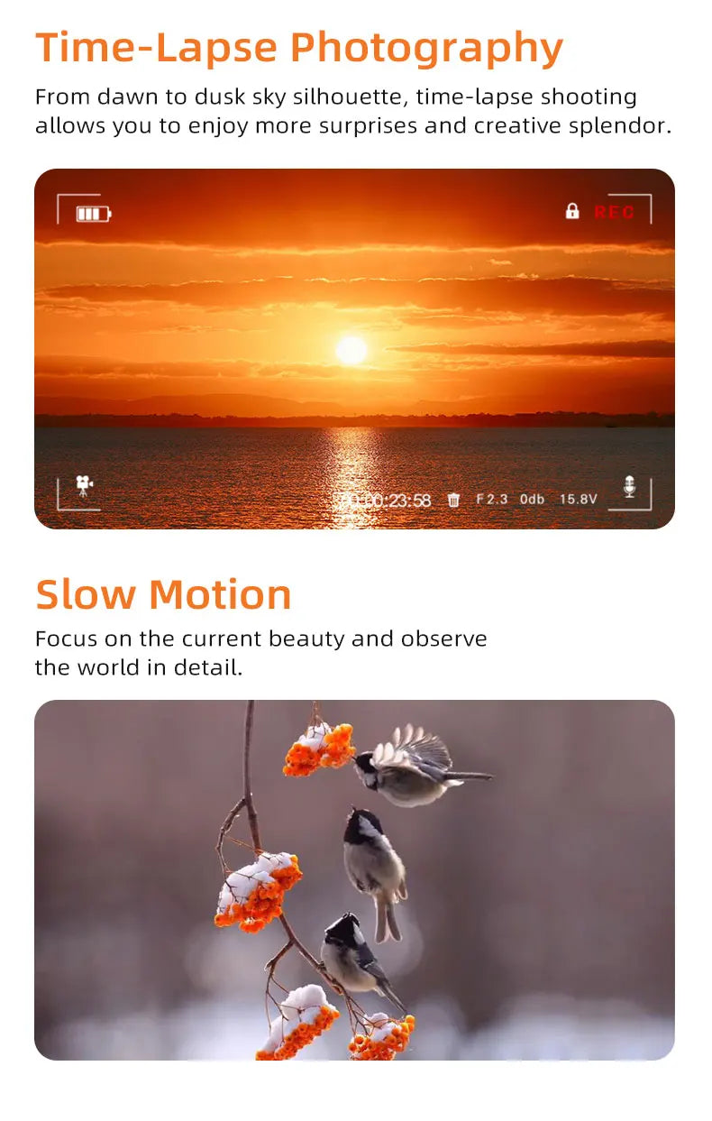 Ordro M5 Vlog Action Pocket Camera 5K 3-Axis Anti-shake Digital Video Camcorder 3.5" Screen Face Tracking IR Night Vison - Universal Market