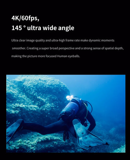 VIRAN V10 5K Action Camera Electronic Image Stabilization 2" Touch LCD 4K Waterproof Action Camera Dashcam Motion Detection