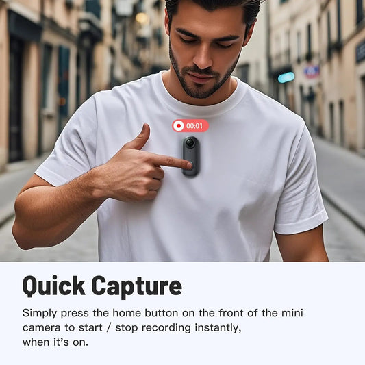 POV Camera with Magnetic Body Clip Small Body Wearable Camera 128G 1080P Small Tiny Outdoor Vlog Recorder Action Camera Sport DV