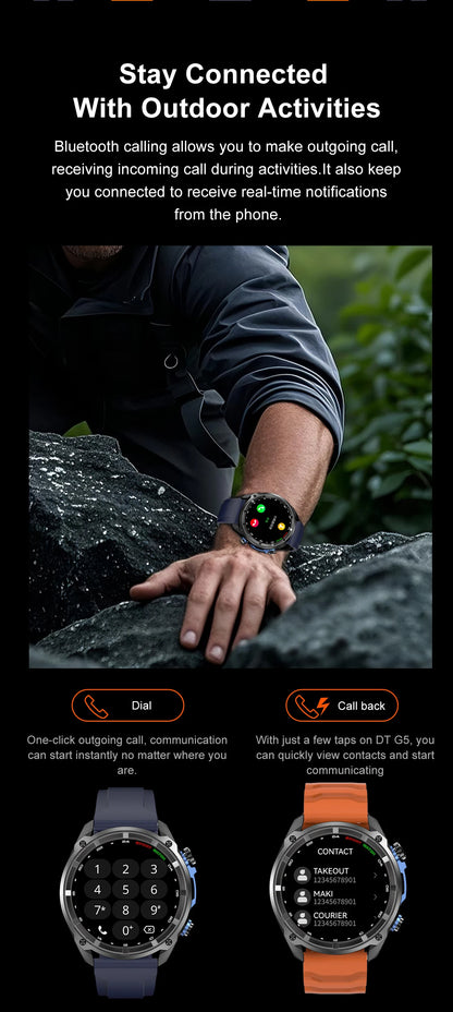 2025 NEW GPS Smart Watch with Offline Map 30m Waterproof 860mAh Big Battery Military Smartwatch Men 4GB Storage Video Player