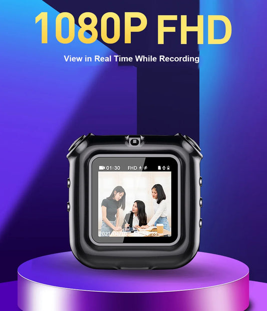 V9 Mini Clip Necklace Camera 1080P Portable Cam Dispaly Screen Audio Video Voice Photo Recorder Smart Loop Recording Camcorder