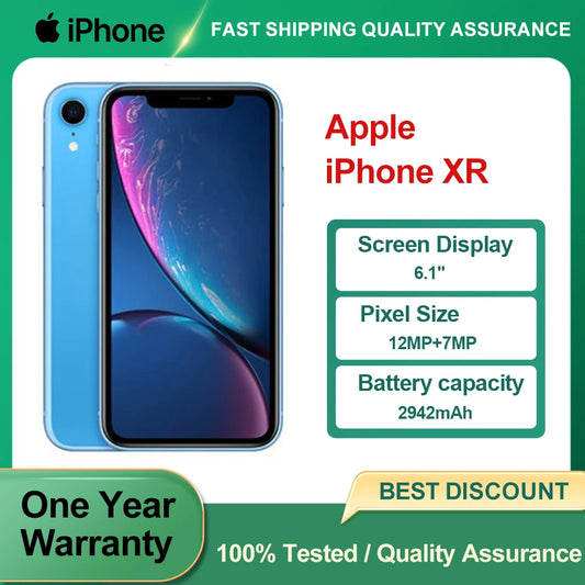 Apple iPhone XR Original Used Unlocked 4G Mobile Phone Face ID  6.1" 64/128/256GB ROM 12MP Camera Hexa-core IOS NFC Smartphones - Universal Market