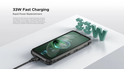 DOOGEE Fire 6 Power Rugged Smartphone 6.56" IPS Screen 15500mAh Battery Unisoc T606 8GB+256GB 50MP Camera Android 14 NFC