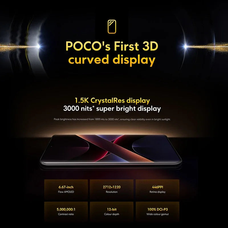 POCO X7 Global Version Cellphone 256GB 512GB Dimensity 7300-Ultra 6.67" 1.5K AMOLED Curved Display 45W Turbo Charging NFC IP68