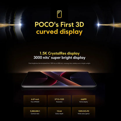 POCO X7 Global Version Cellphone 256GB 512GB Dimensity 7300-Ultra 6.67" 1.5K AMOLED Curved Display 45W Turbo Charging NFC IP68