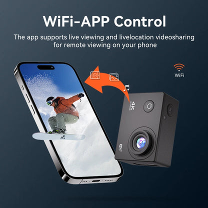 D800 Action Camera Ultra HD 4K/30FPS WiFi 2.0" 170DGPS Screen Helmet Video Recording 4X Zoom Underwater Waterproof Sports Camera