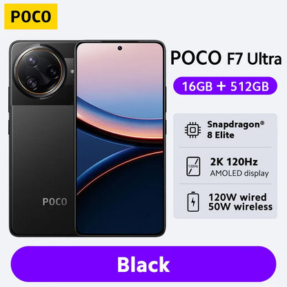 POCO F7 Ultra Global Version Smartphone Snapdragon® 8 Elite 50MP camera 6.67" 120Hz Display 120W wired and 50W wireless 5G NFC