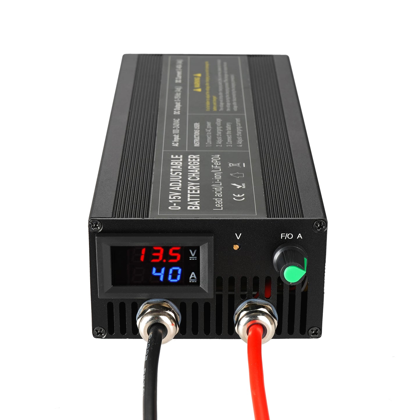Lifepo4 Charger 12V 60A 100A Lithium Battery Charger 110V-240V Input 0-15V Adjustable Quick Fast Adapter for Lifepo4 Battery