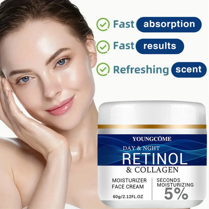 Collagen Retinol HyaluronicAcid Facial Cream Anti Aging Firming Lifting Fade Fine Lines Whitening Moisturizing Brightening Skin