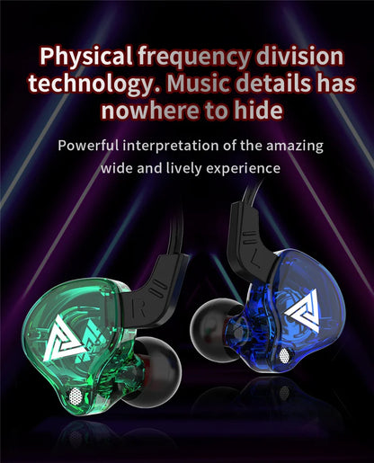 Original QKZ AK6 Copper Driver HiFi Wired Earphone 3.5MM Race Sport Headphone Bass Stereo Headset Music Earbuds In Ear With Mic - Universal Market