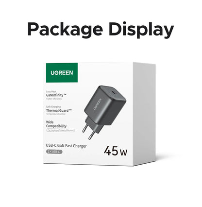 UGREEN 45W GaN Charger PD3.0 Fast Charger PPS QC3.0 Quick Charge For Samsung S25 S24 Ultra iPhone 17 16 15 Pro Max iPad Tablet