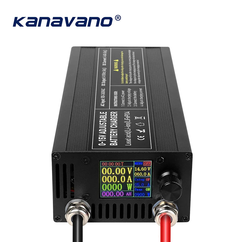 12V LiFePO4 Battery  60A 100A Anti reverse connectionAdjustable voltage and current Fast  Large Screen Display Charger