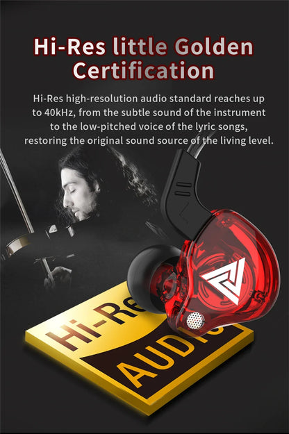 Original QKZ AK6 Copper Driver HiFi Wired Earphone 3.5MM Race Sport Headphone Bass Stereo Headset Music Earbuds In Ear With Mic - Universal Market