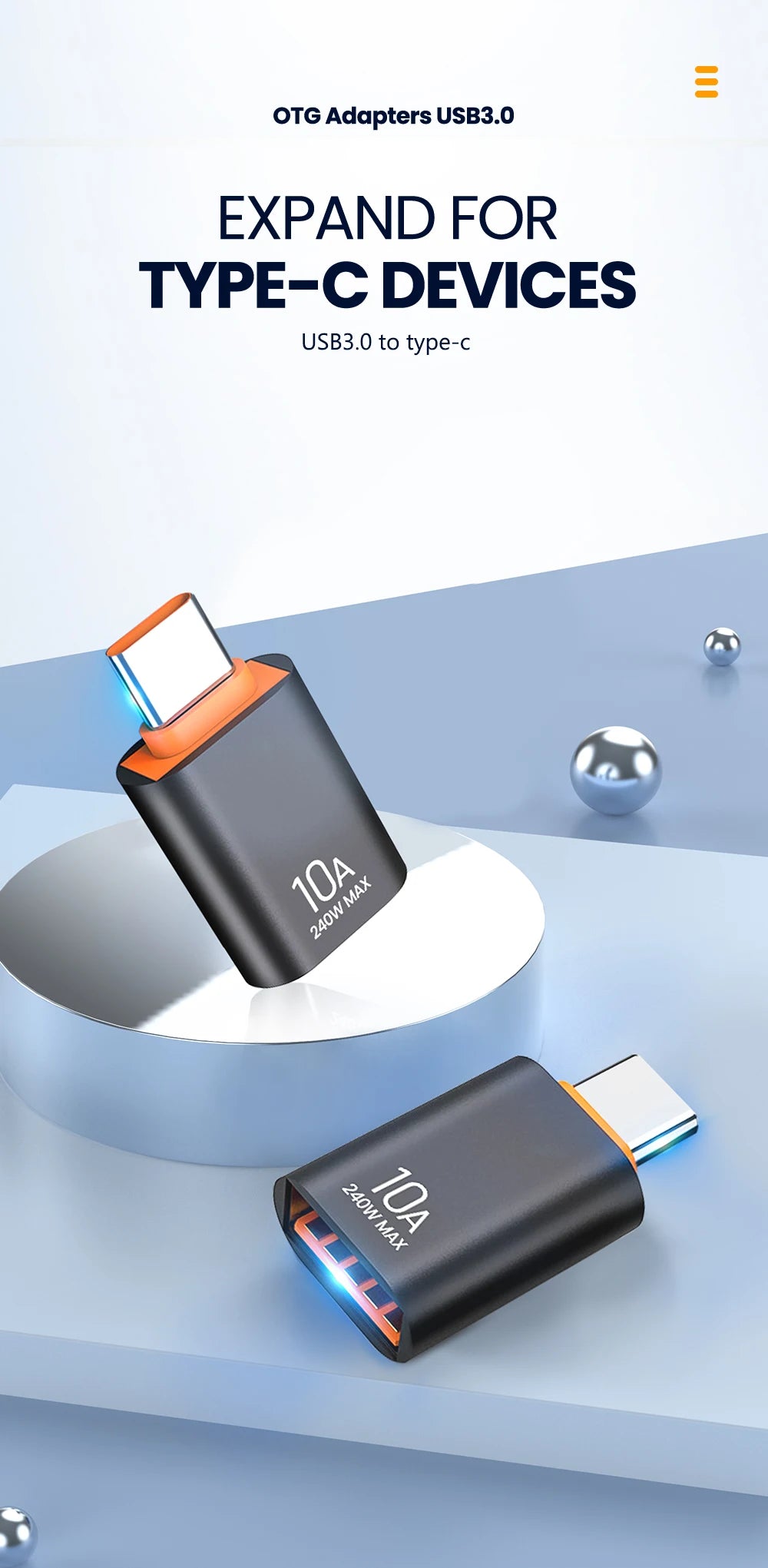 Olaf 10A OTG USB 3.0 To Type C Adapter TypeC Female to USB Male Converter Fast Charging Data Transfer For Macbook Xiaomi Samsung