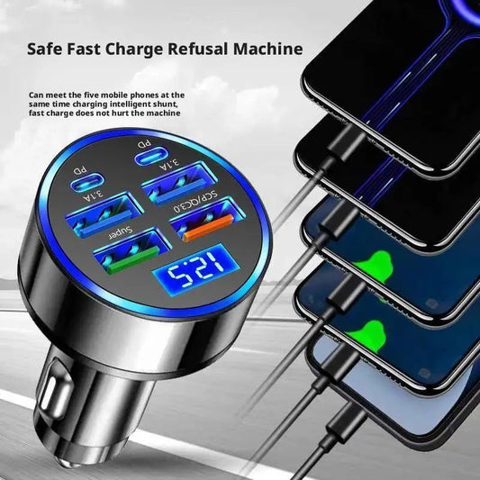 300W USB Car Charger PD QC3.1 USB C Car Phone Charger Type C Adapter for iPhone Samsung Huawei Xiaomi Quick Charge ﻿